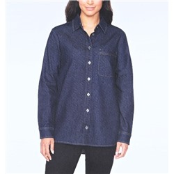 Женская повседневная джинсовая рубашка из эластичного хлопка