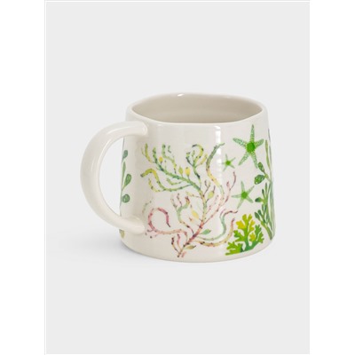 Кружка, 380 мл, фарфор P, белая/зелёная, Морская жизнь, Ocean Life