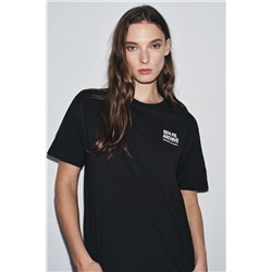 CONTRAST SLOGAN T-SHIRT