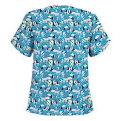 UA Puppy Love Turquoise Print Scrub Top