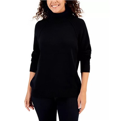 KAREN SCOTT Women's Cotton Turtleneck Sweater, Created for Macy's