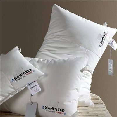 Антибактериальная подушка из Швейцарии🇨🇭128 ю.  Чехол съемный Размер:50-70см(1шт) Ткань: 100%хлопок  Наполнитель: 100% Антибактериальная Фибра