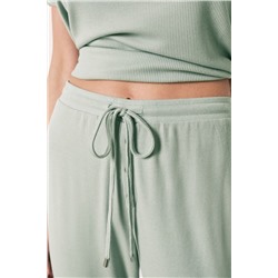 Pijama Capri textura waffle verde