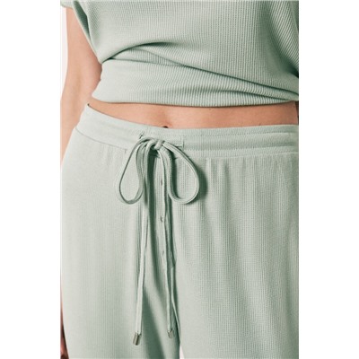 Pijama Capri textura waffle verde