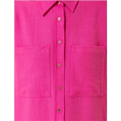 Fuşya Comfort Fit Kısa Kollu Gömlek
