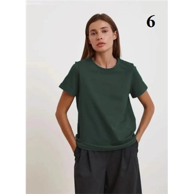 Базовая футболка из чистого хлопка с круглым вырезом