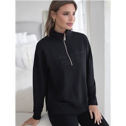 Джемпер с воротом на молнии из футера двухнитки с эластаном