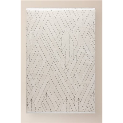 Burcet Halı - Krem/Gri - 80x300 cm