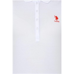 Kadın Beyaz Basic Polo Yaka Tişört