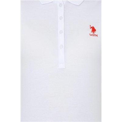 Kadın Beyaz Basic Polo Yaka Tişört