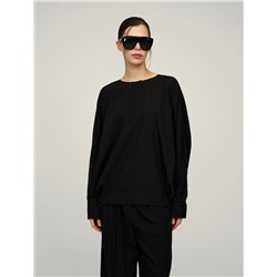 Черная блузка «Паук» с кольцом на рукаве