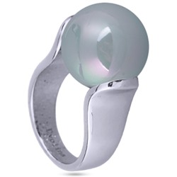 Кольцо (Майорка 16мм голубая; покрытие родий), Есть комплект