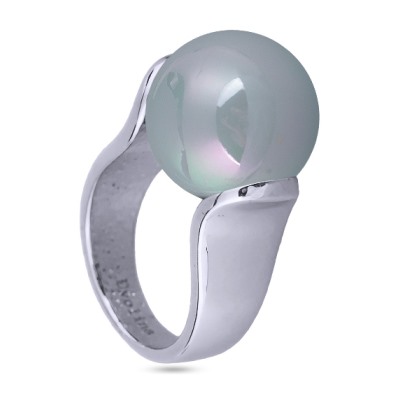 Кольцо (Майорка 16мм голубая; покрытие родий), Есть комплект