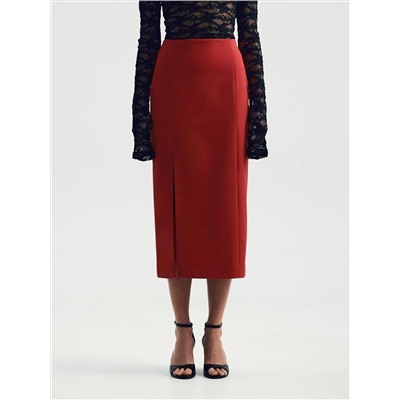 Юбка-карандаш миди из костюмной шерсти, S1069/bedrum