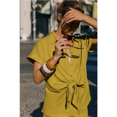 CAMISA NUDO CON LINO