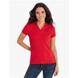 SPLIT NECK RIBBED POLO SHIRT