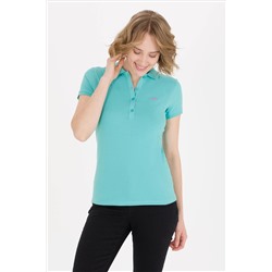 Kadın Mint Basic Polo Yaka Tişört