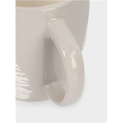 Кружка, 360 мл, керамика D, серо-белая, Олень в лесу, Maral grey