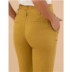 Yeşil Carrot Fit Keten Pantolon