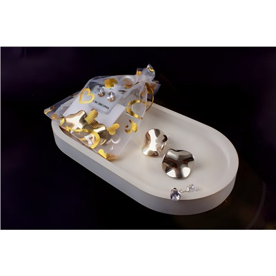 Серьги с эффектом мятого металла Круг  + Подарок