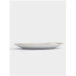 Тарелка закусочная, 19 см, фарфор N, бело-золотистая, Домики и ели, Townlet