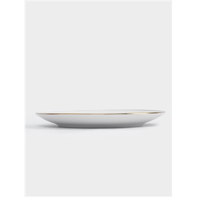 Тарелка закусочная, 19 см, фарфор N, бело-золотистая, Домики и ели, Townlet