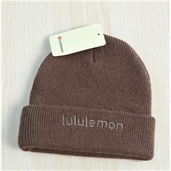 Плотная теплая вязаная шапка из смеси хлопка и шерсти с вышитыми буквами ЛУЛУЛЕМО*Н