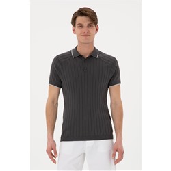 Erkek Slim Fit Bisiklet Yaka Antrasit Tişört