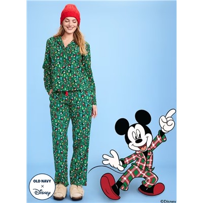 Old Navy x Disney Mickey Mouse & Friends Printed Flannel Pajama Set for Women