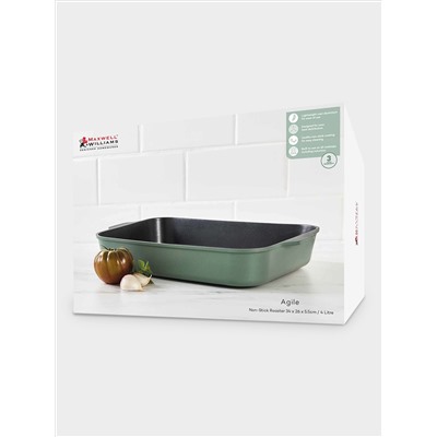 Форма для запекания, 34x26x5.5 см, зелёная, с покрытием, Agile