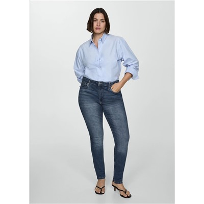 Jeans skinny tiro alto