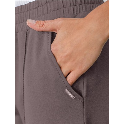 Прямые трикотажные брюки на резинке из футера двухнитки эластичные