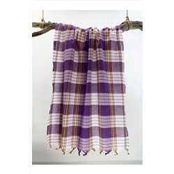 GOLDRİSE Klasik Hamam Peştemali 80x170 Cm Mor Renk Kese Hesiyeli