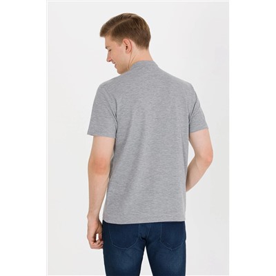 Erkek Gri Melanj Hakim Yaka Tişört