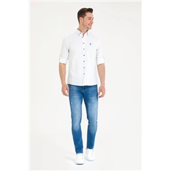 Erkek Saks Uzun Kollu Gömlek