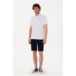 Erkek Slim Fit Polo Yaka Beyaz Basic Tişört
