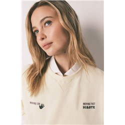 Sudadera corta lisa felpa algodón amarilla