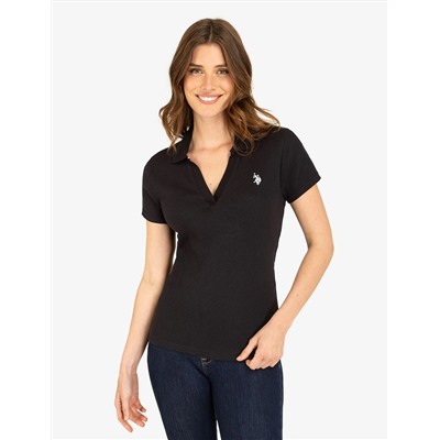 SPLIT NECK RIBBED POLO SHIRT