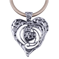 Кулон (вставки: Текстиль серый; покрытие: Серебро)JHN9784