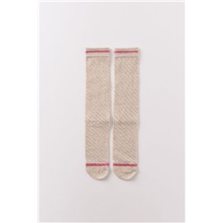 Calcetines largos beige textura lurex