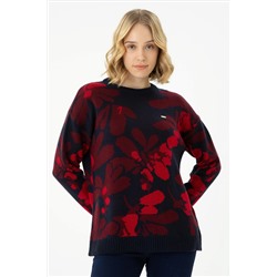 Kadın Lacivert Bisiklet Yaka Kazak