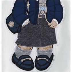 Мягкий и свободный повседневный свитер с вышитой нашивкой в ​​виде мультяшного медведя