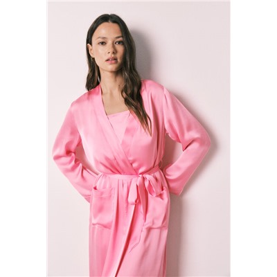 Bata midi satén rosa