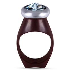 Кольцо Силиата (кристаллы SW серо-голубые; покрытие родий)