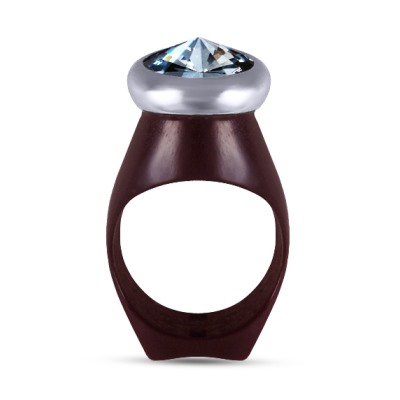 Кольцо Силиата (кристаллы SW серо-голубые; покрытие родий)