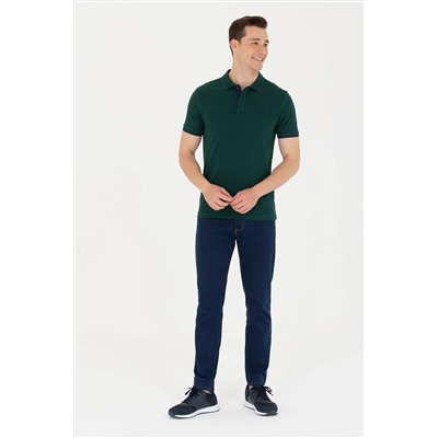 Erkek Koyu Yeşil Basic Polo Yaka Tişört