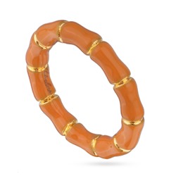 Кольцо Бамбук (эмаль оранжевая; покрытие золото), Есть комплект