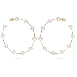 Серьги (жемчуг белый 7мм; покрытие золото), Есть комплект