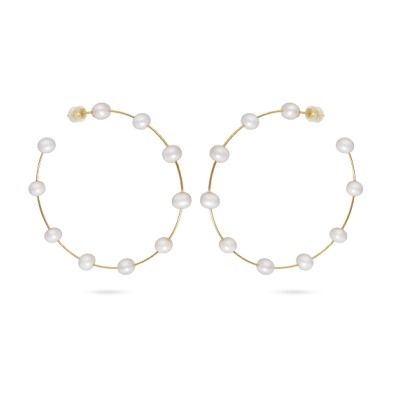 Серьги (жемчуг белый 7мм; покрытие золото), Есть комплект