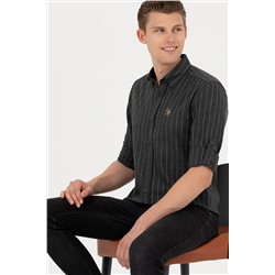 Erkek Antrasit Uzun Kollu Gömlek